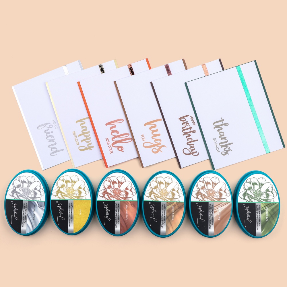 Stamping Ink Pad - Multiple-colors Metallic Pigment Ink Pad Embossing