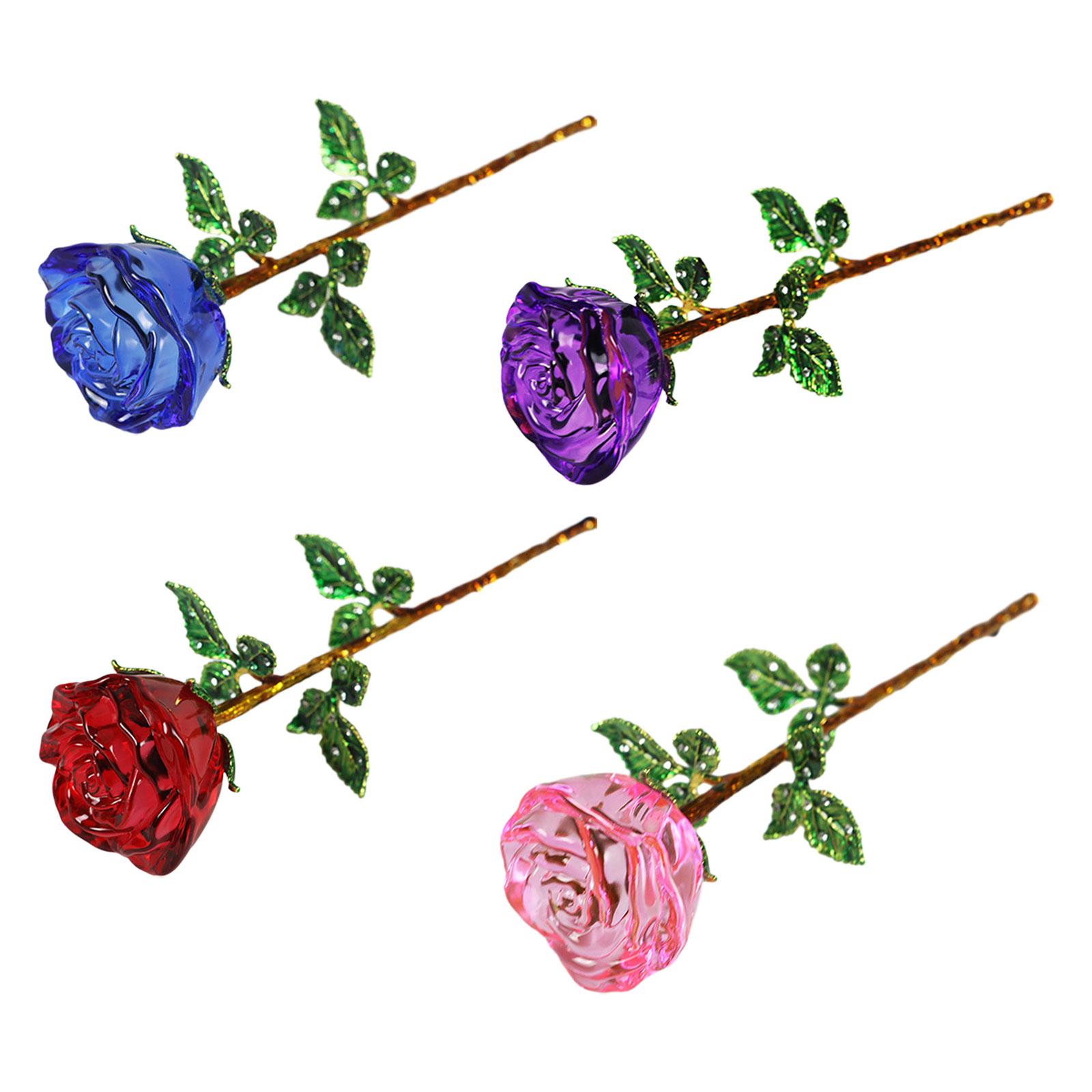 Art And Craft Valentine - Valentine Crystal Rose Flower Wedding Tabletop
