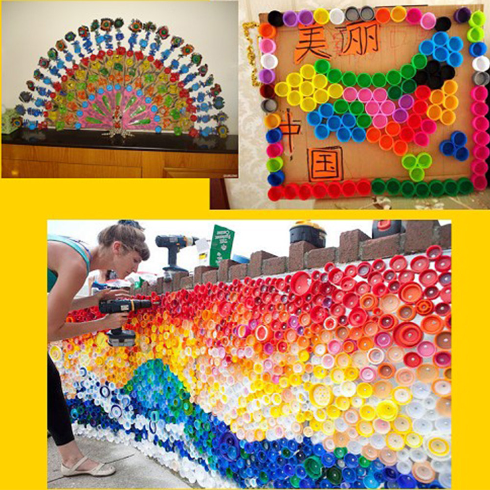 Art Craft Class - 200Pcs Decorative Bottle Caps Plastic DIY