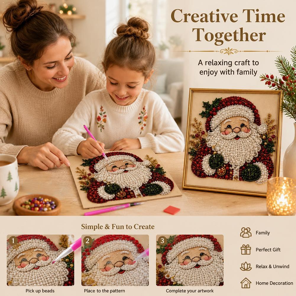 Christmas Santa Claus Pearl Ar - Art Craft Adult review and price