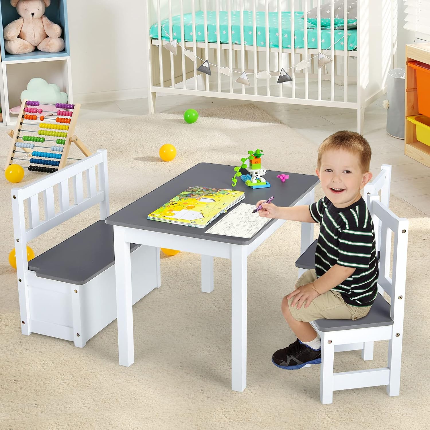 Wood Kids Table & Chair Set wi - Art Craft For Toddlers review and price
