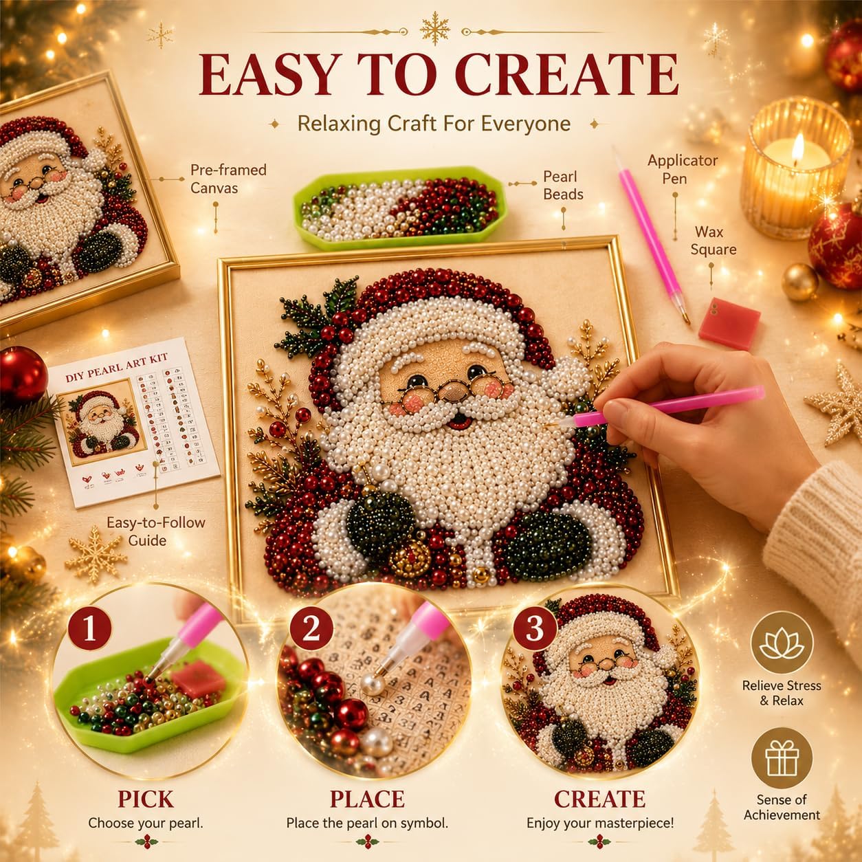 DIY Christmas Pearl Diamond Pa - Art Craft Adult review and price