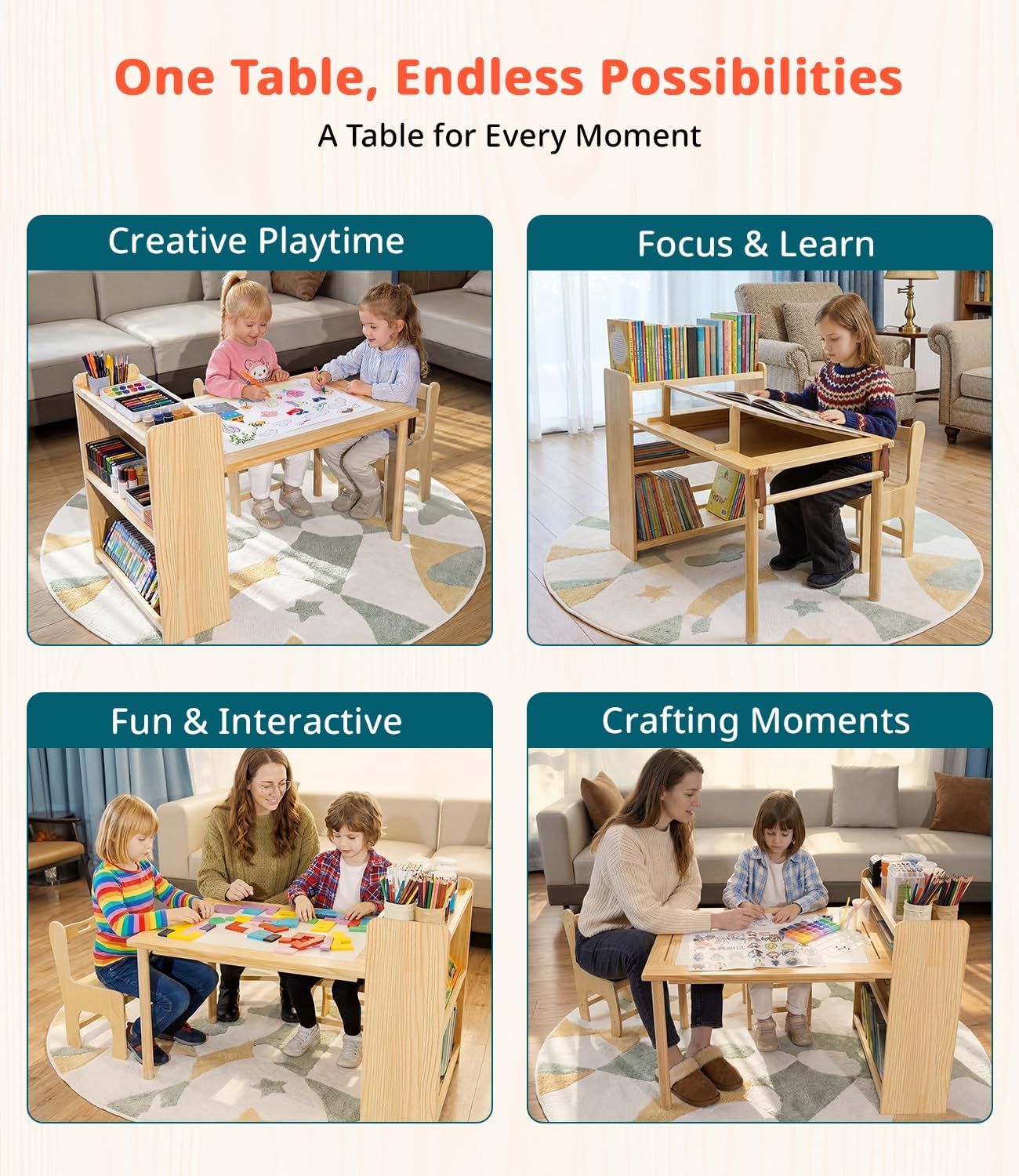 Kids Wooden Art Table 2 Chair  - Art Craft For Toddlers review and price