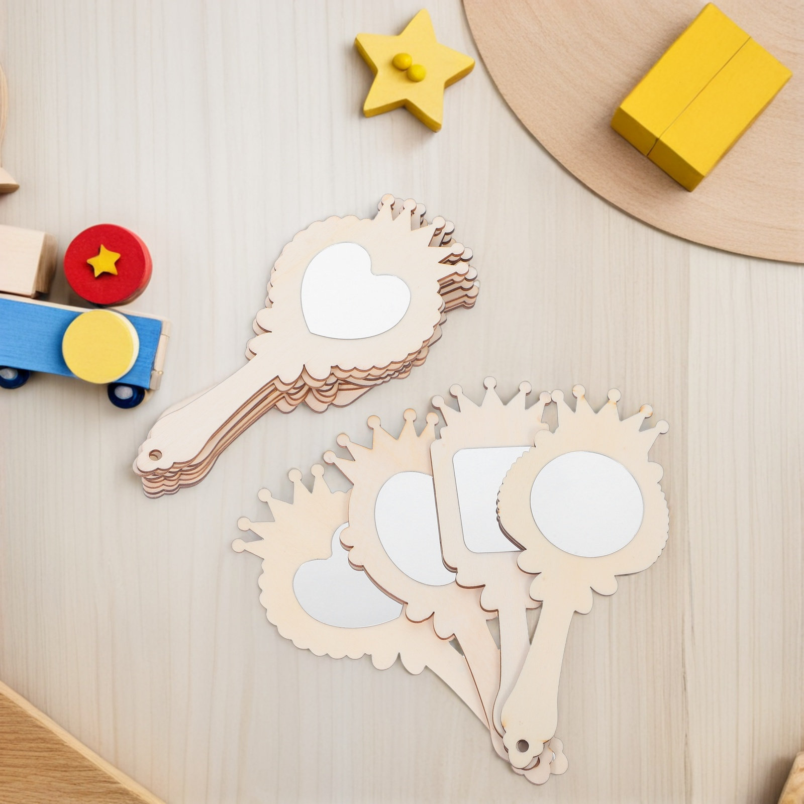 12Pcs Blank Wooden Mirror Craf - Art Craft Mirror review and price