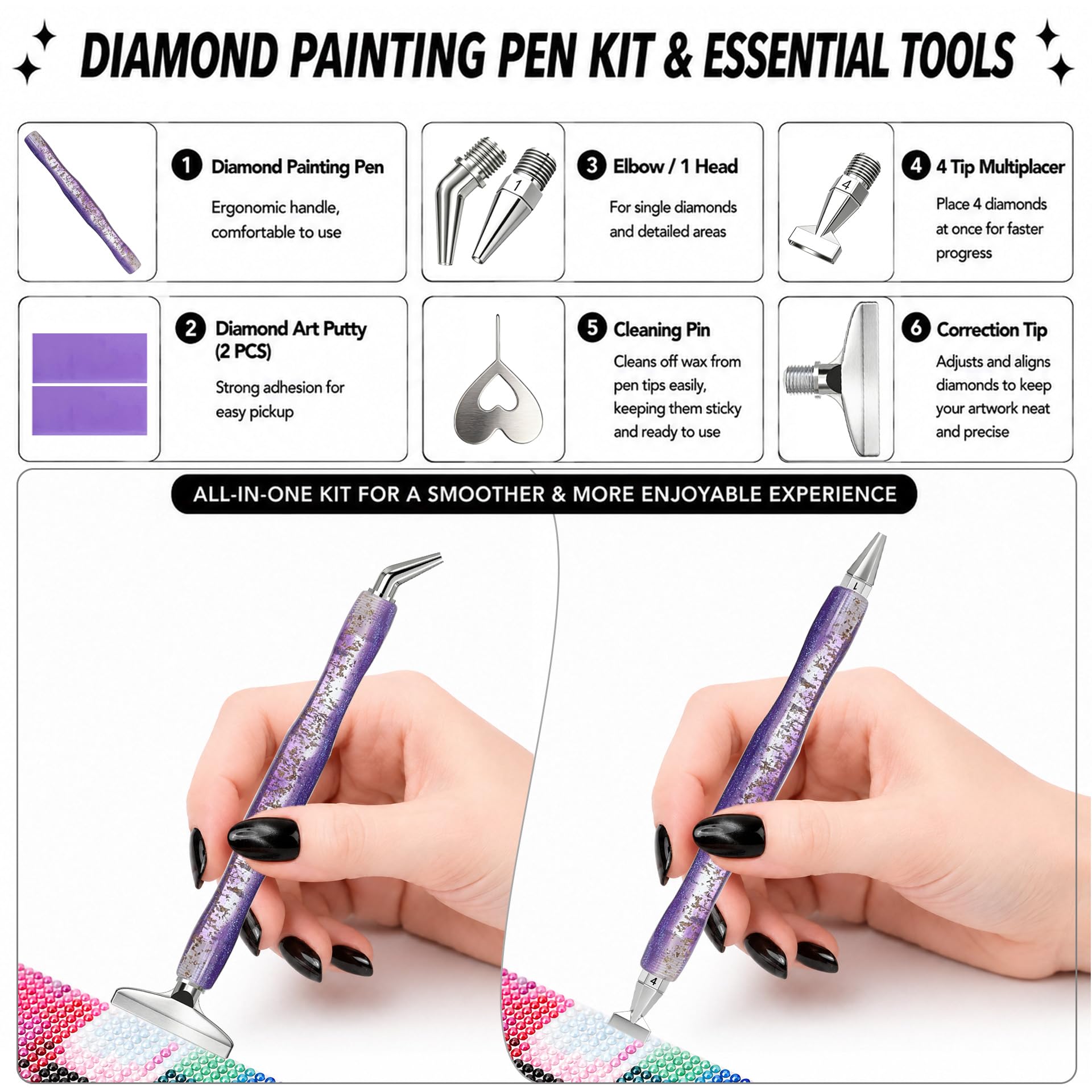 Diamond painting art pen, with - Art Craft Adult review and price