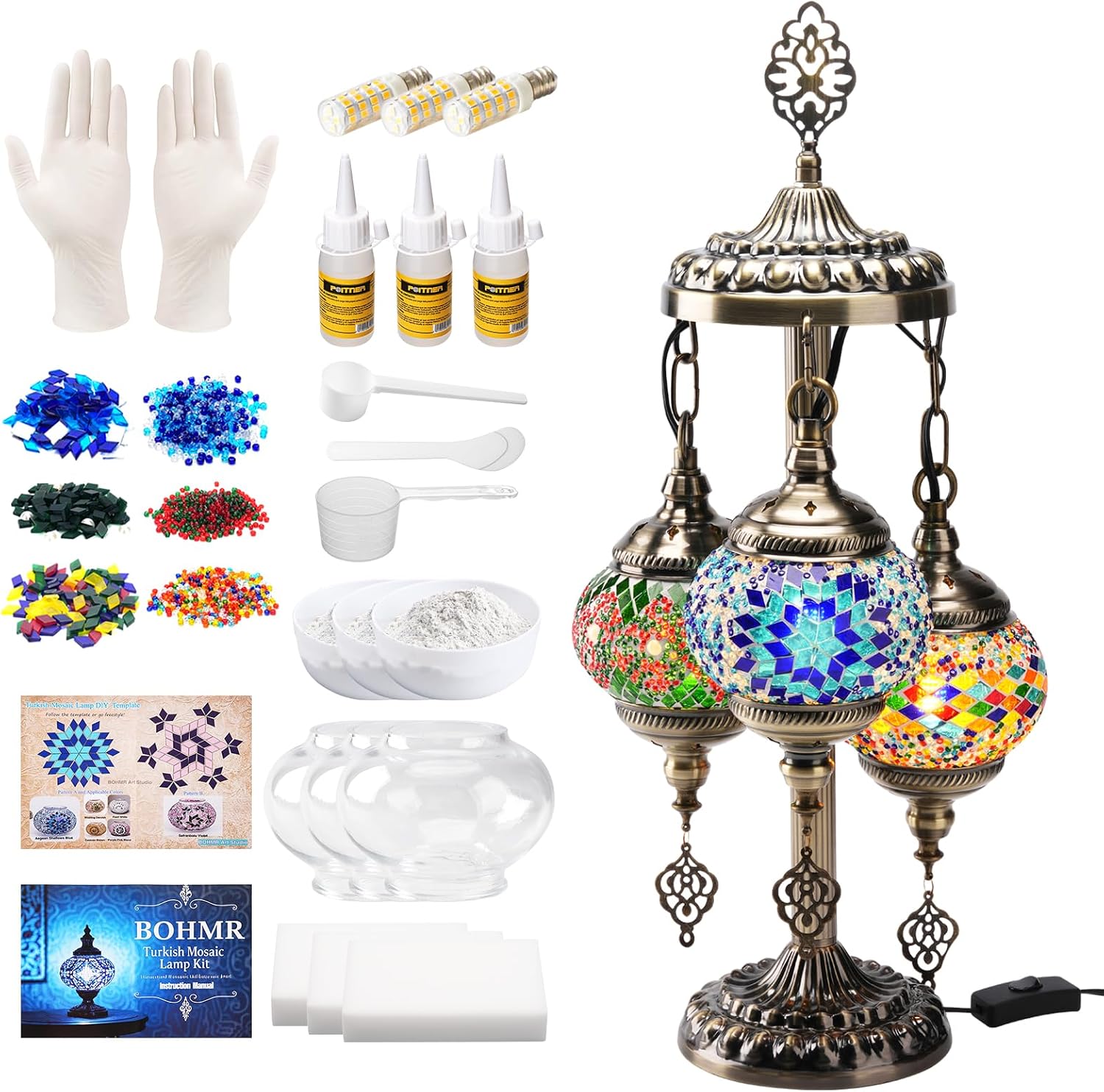 DIY 3 Globe Turkish Mosaic Lam - Art Craft Adult review and price