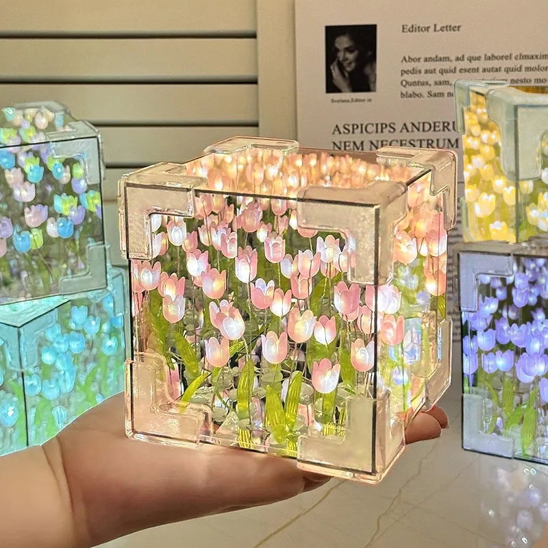 DIY Tulip Mirror Cube Lamp Sim - Art Craft Mirror review and price