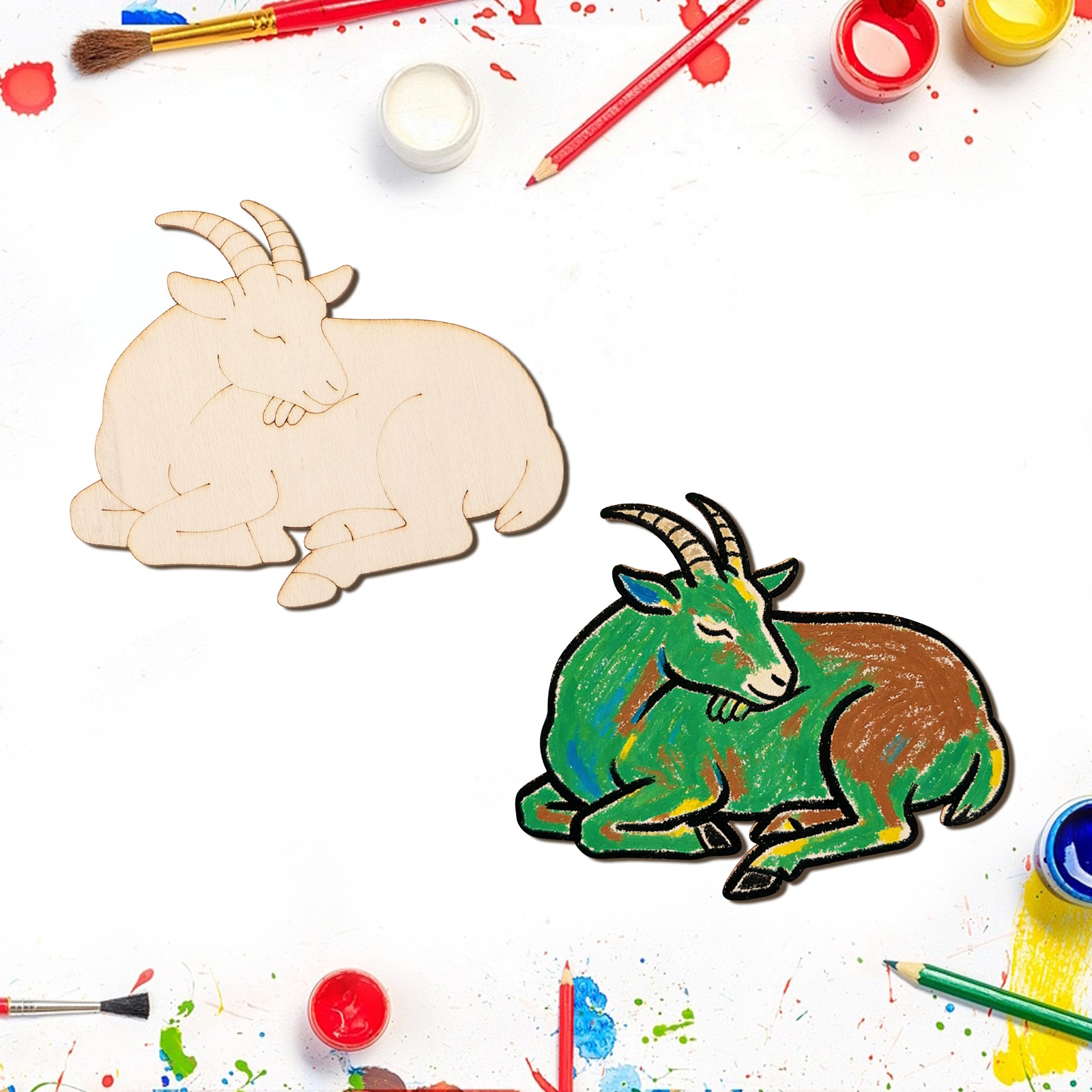 10pcs/set Unfinished Wood Shee - Art Craft Animals review and price
